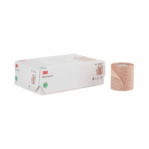 3M Micropore Medical Tape Tan 2 Inch X 10 Yard Paper NonSterile, 60PK 1533-2 - main